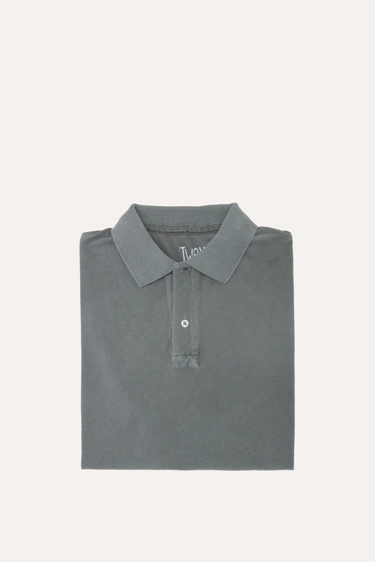 POLO PIQUÉ MANGA CORTA GRIS