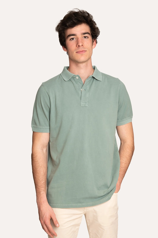 POLO PIQUÉ MANGA CORTA VERDE CLARO