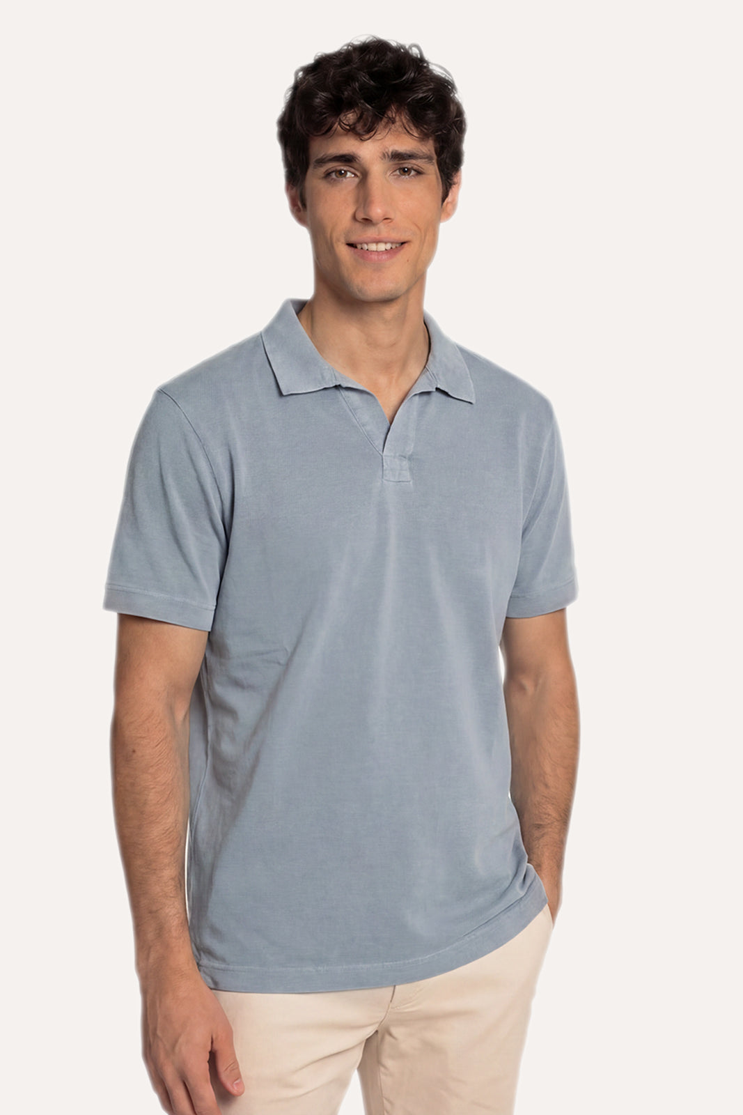 POLO JERSEY SIN BOTONES GRIS