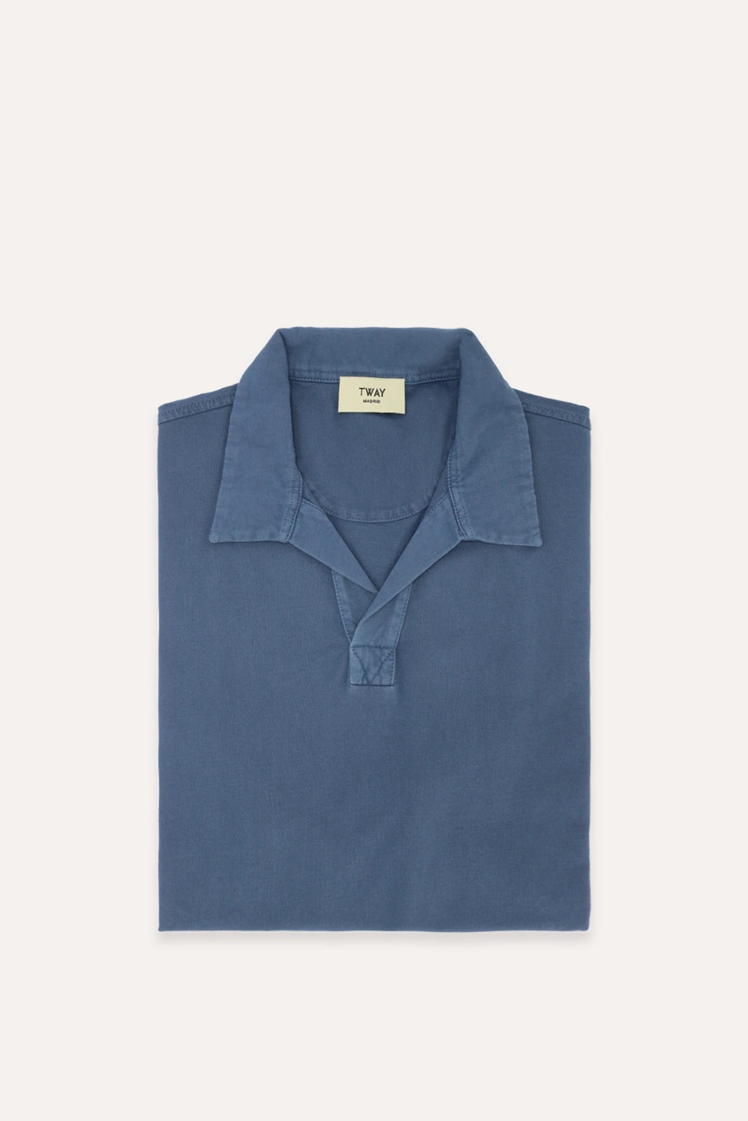 POLO JERSEY SIN BOTONES AZUL