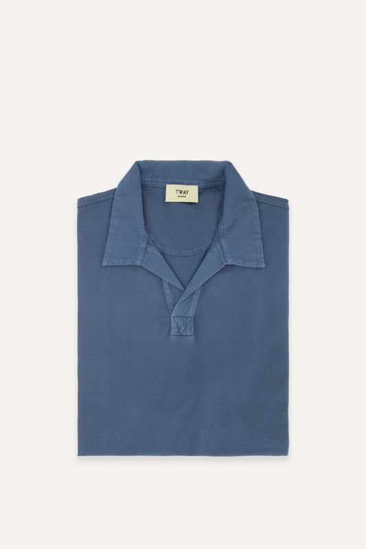 POLO JERSEY SIN BOTONES AZUL