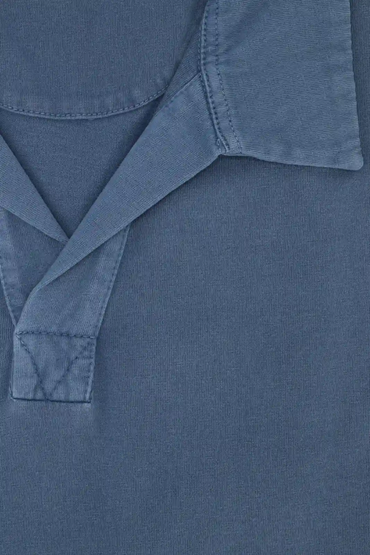 POLO JERSEY SIN BOTONES AZUL