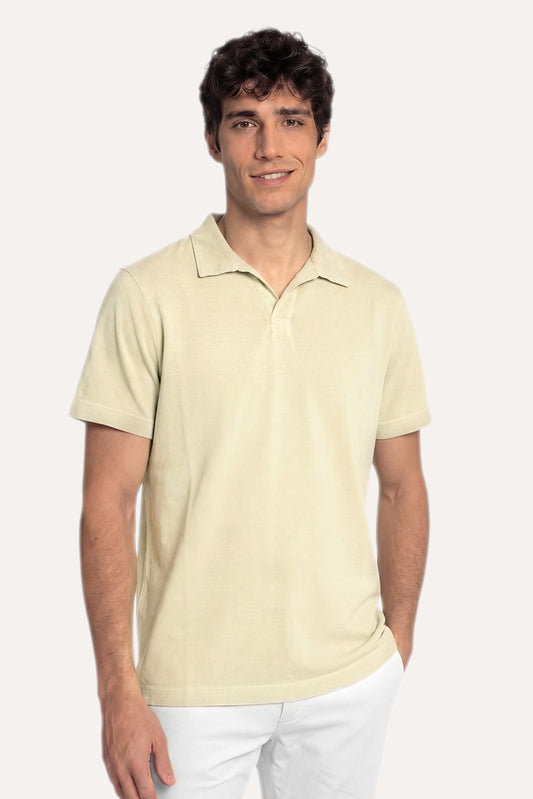 POLO JERSEY SIN BOTONES BEIGE