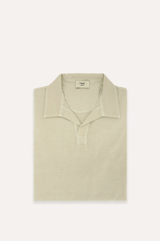 POLO JERSEY SIN BOTONES BEIGE