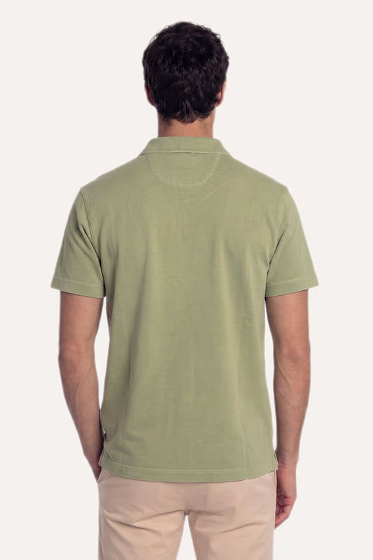 POLO JERSEY SIN BOTONES VERDE OLIVA