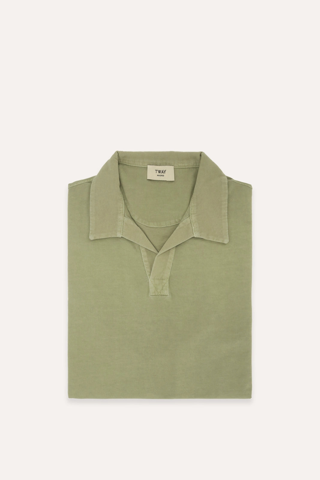 POLO JERSEY SIN BOTONES VERDE OLIVA
