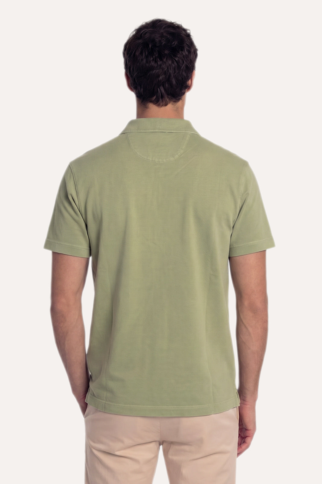 POLO MANGA CORTA JERSEY VERDE OLIVA