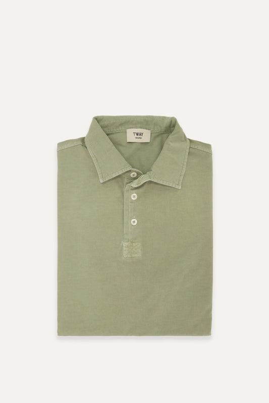 POLO MANGA CORTA JERSEY VERDE OLIVA