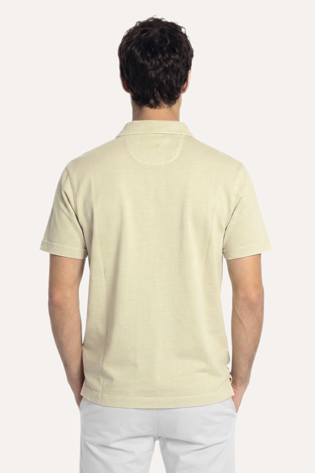 POLO MANGA CORTA JERSEY BEIGE
