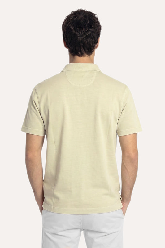 POLO MANGA CORTA JERSEY BEIGE
