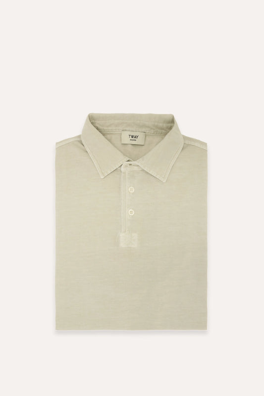POLO MANGA CORTA JERSEY BEIGE