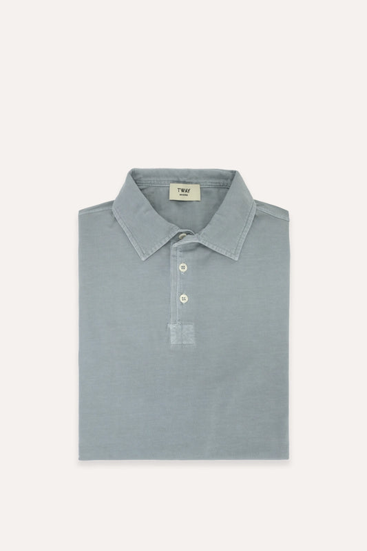 POLO MANGA CORTA JERSEY AZUL VERDOSO