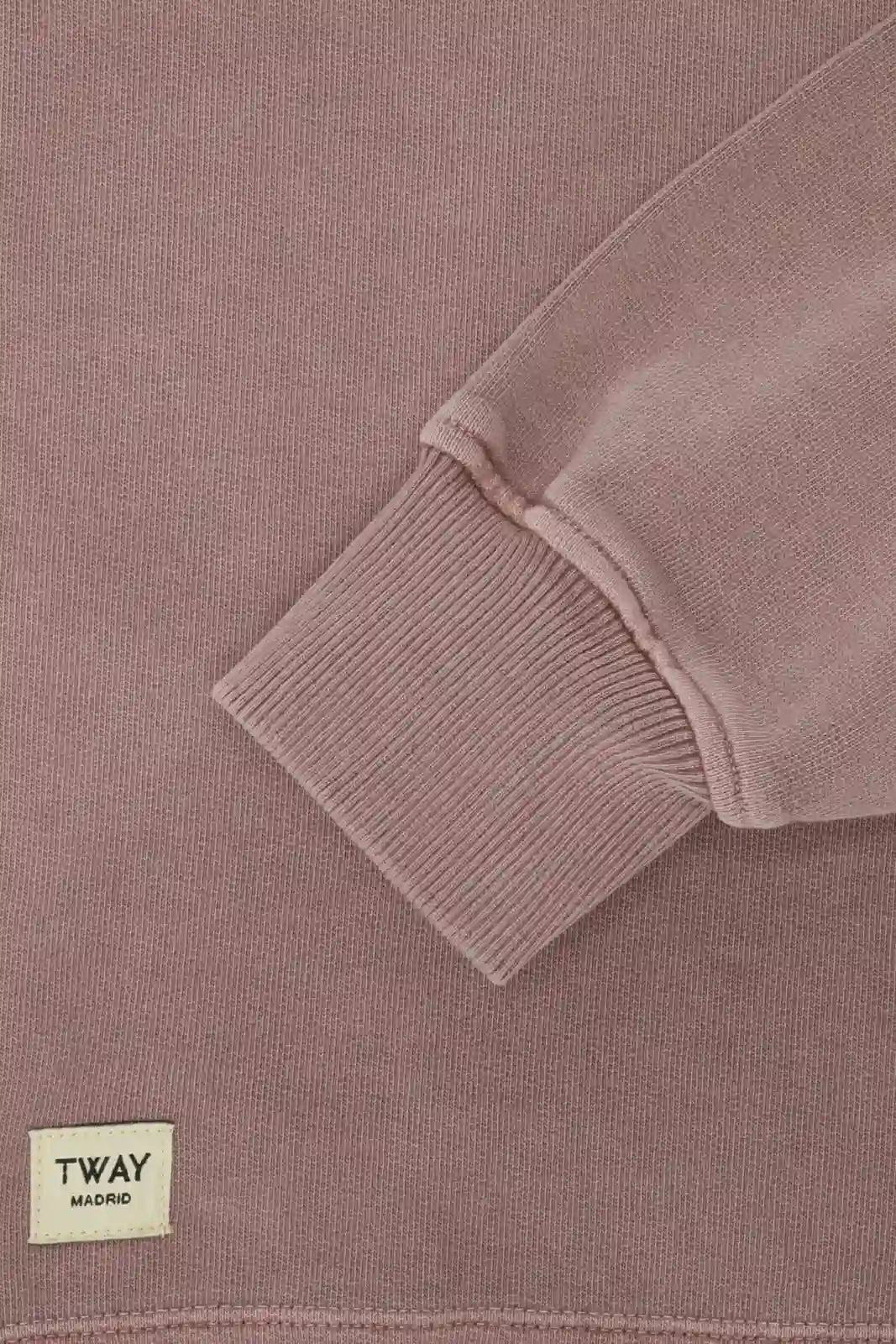 SUDADERA CUELLO POLO ROSA LAVADO