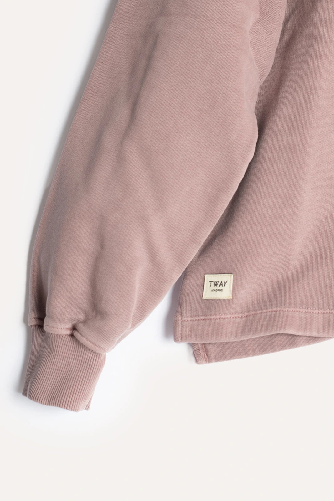 SUDADERA CUELLO POLO ROSA LAVADO