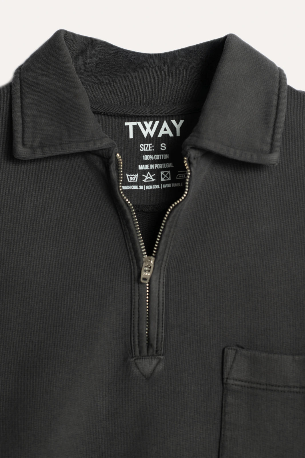 SUDADERA CUELLO POLO GRIS ANTRACITA