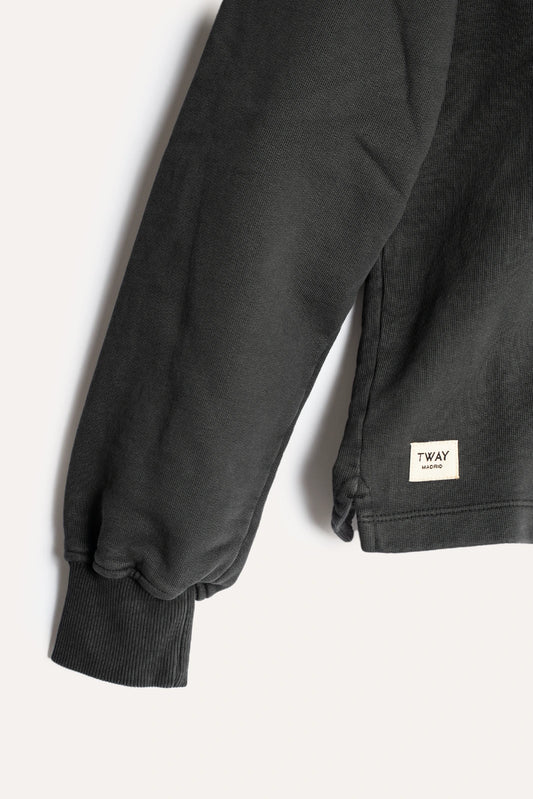 SUDADERA CUELLO POLO GRIS ANTRACITA