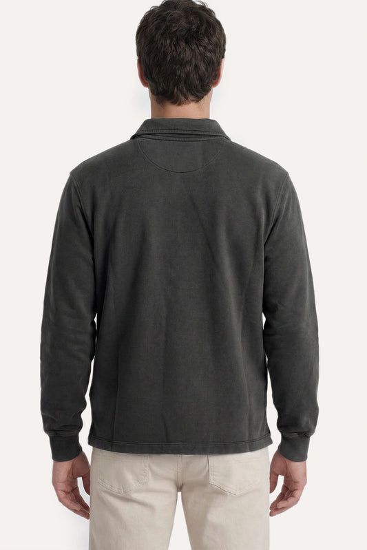 SUDADERA CUELLO POLO GRIS ANTRACITA