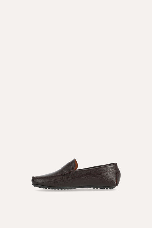 MOCASINES DE PIEL LABRADA MARRÓN