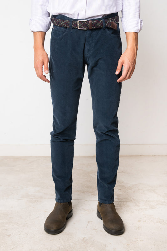 PANTALÓN 5 BOLSILLOS DE PANA AZUL MARINO