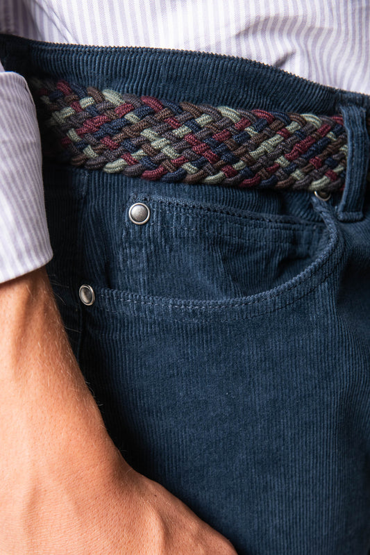 PANTALÓN 5 BOLSILLOS DE PANA AZUL MARINO