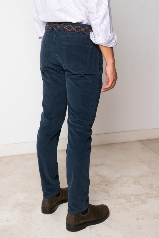 PANTALÓN 5 BOLSILLOS DE PANA AZUL MARINO