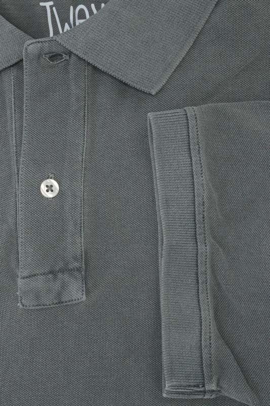 POLO PIQUÉ GRIS MANGA CORTA