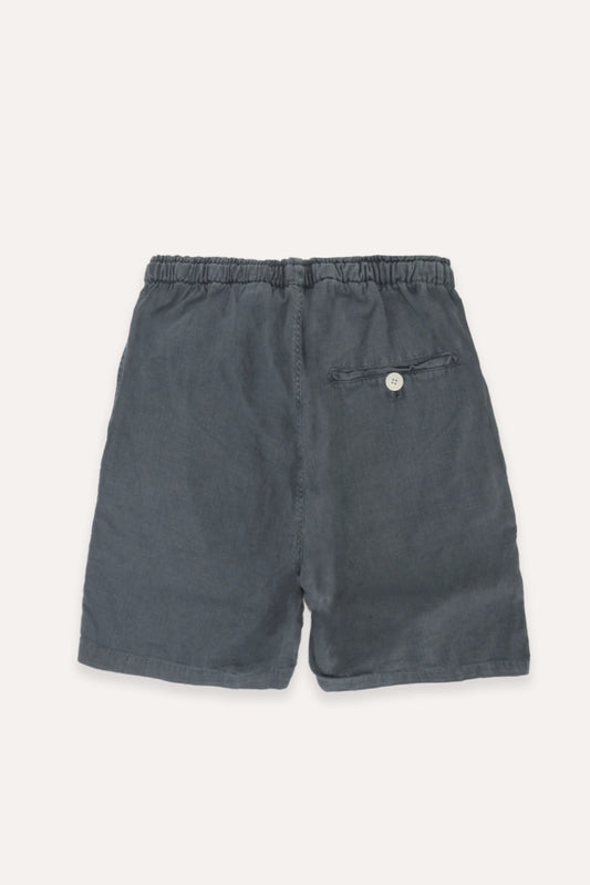 BERMUDAS DE LINO AZUL