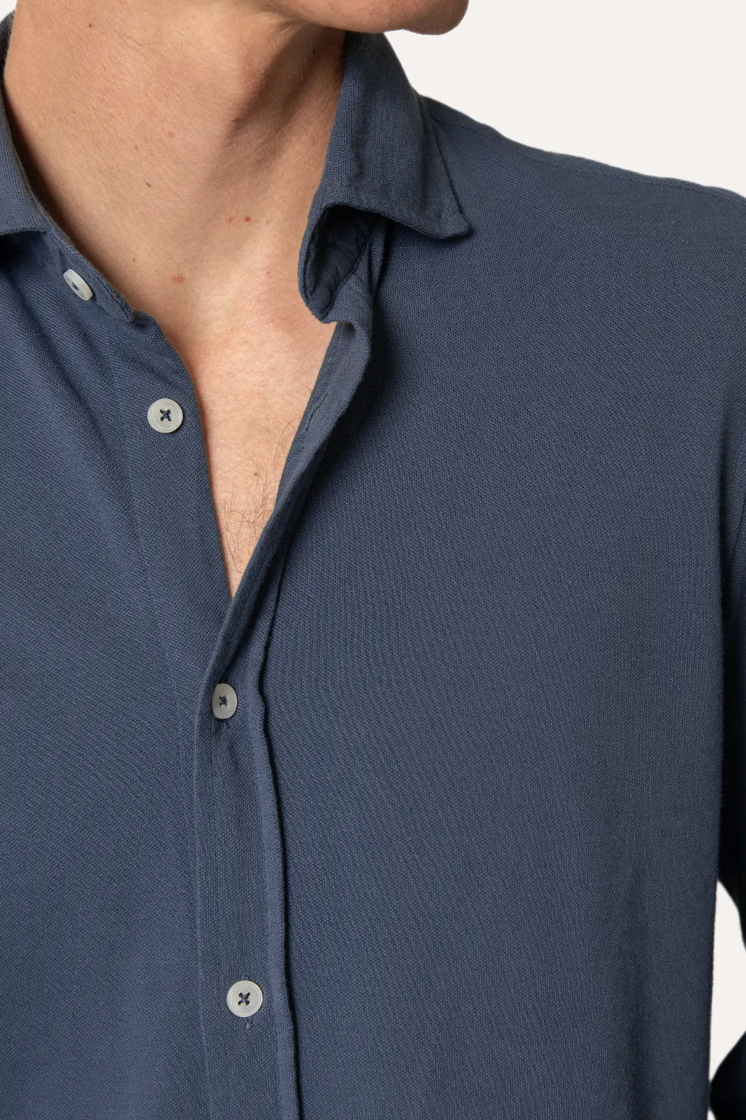 CAMISA PIQUÉ AZUL DENIM