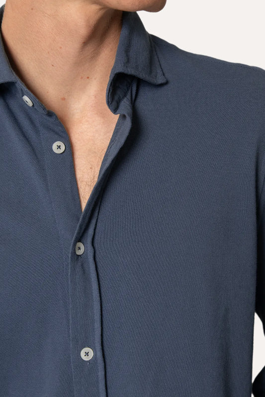 CAMISA PIQUÉ AZUL DENIM