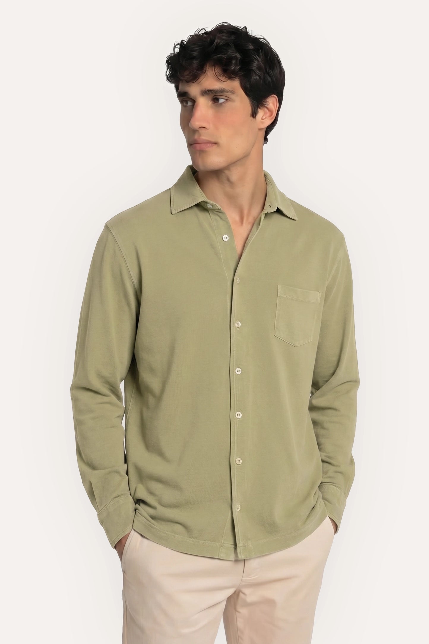 CAMISA JERSEY VERDE OLIVA