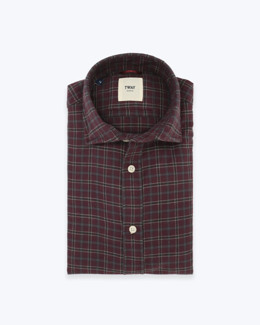 CAMISA CUADROS BERENJENA