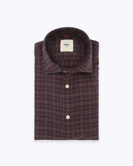 CAMISA CUADROS BERENJENA