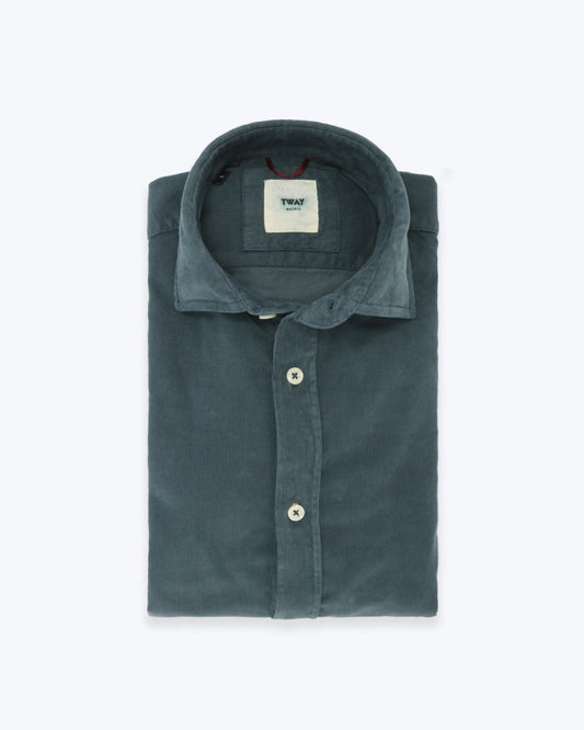 CAMISA VERDE GRISACEA MICROPANA
