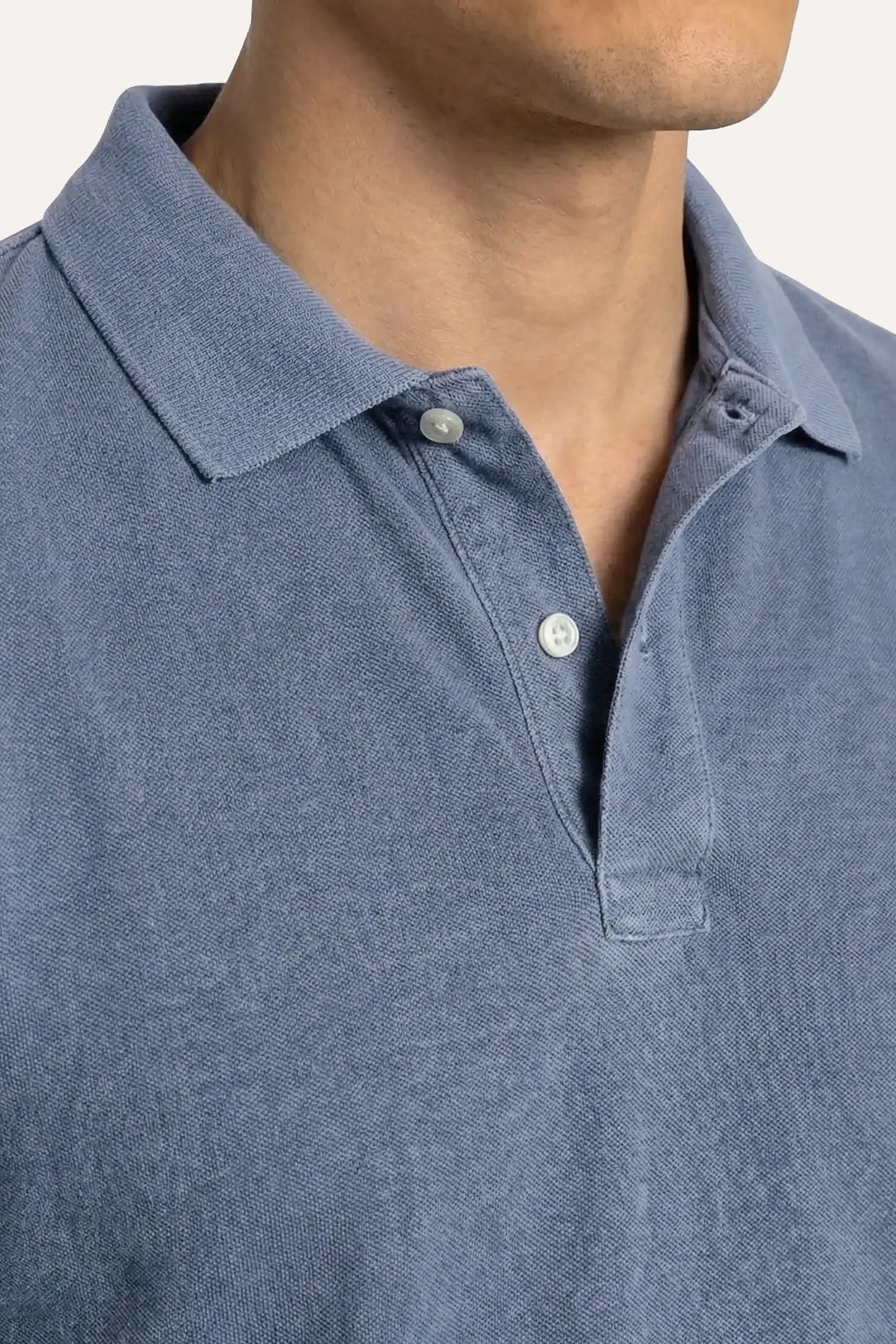 POLO MANGA CORTA PIQUÉ AZUL