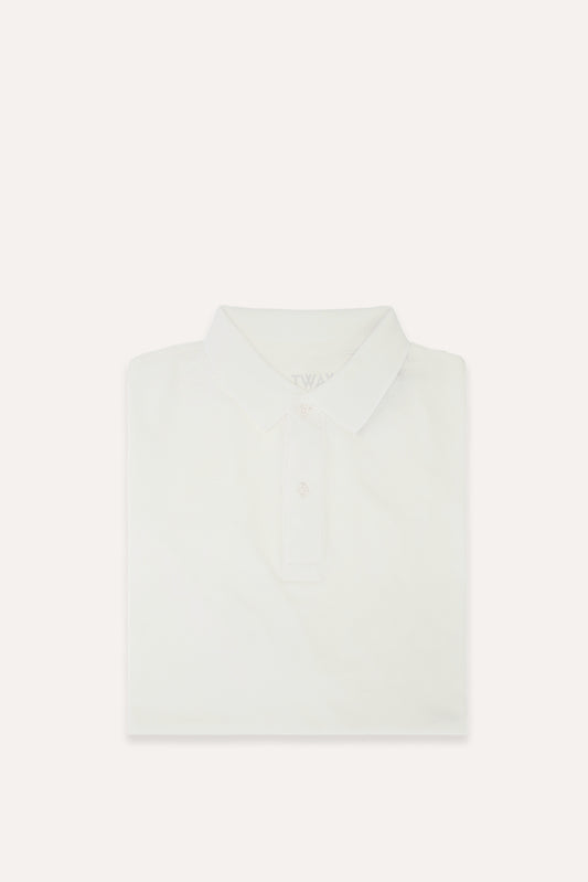 POLO MANGA CORTA PIQUÉ BLANCO