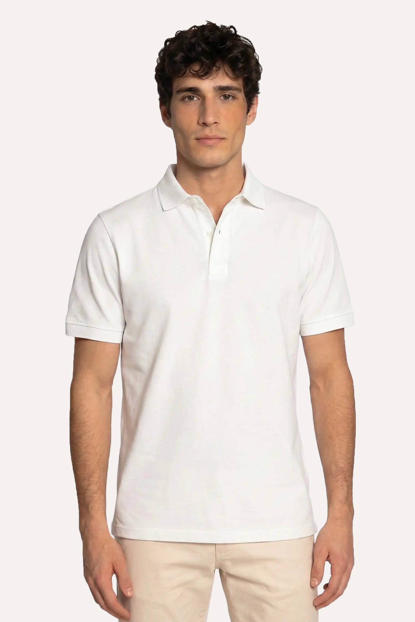 POLO MANGA CORTA PIQUÉ BLANCO