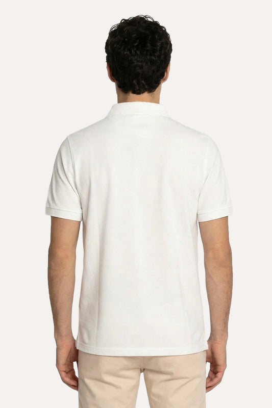 POLO MANGA CORTA PIQUÉ BLANCO