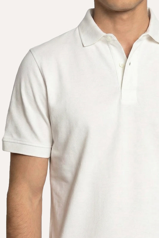 POLO MANGA CORTA PIQUÉ BLANCO