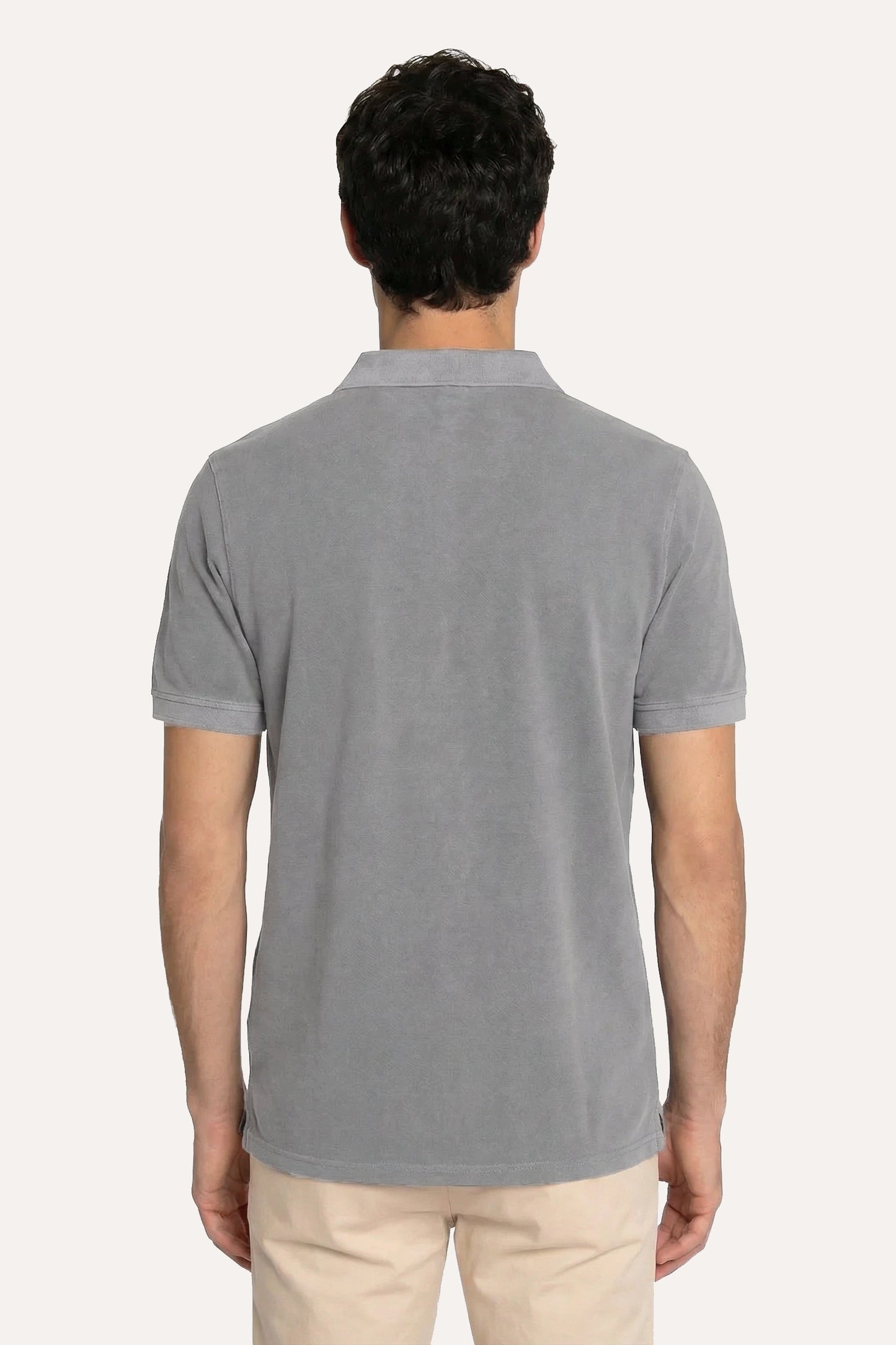 POLO MANGA CORTA PIQUÉ GRIS