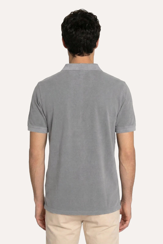POLO MANGA CORTA PIQUÉ GRIS