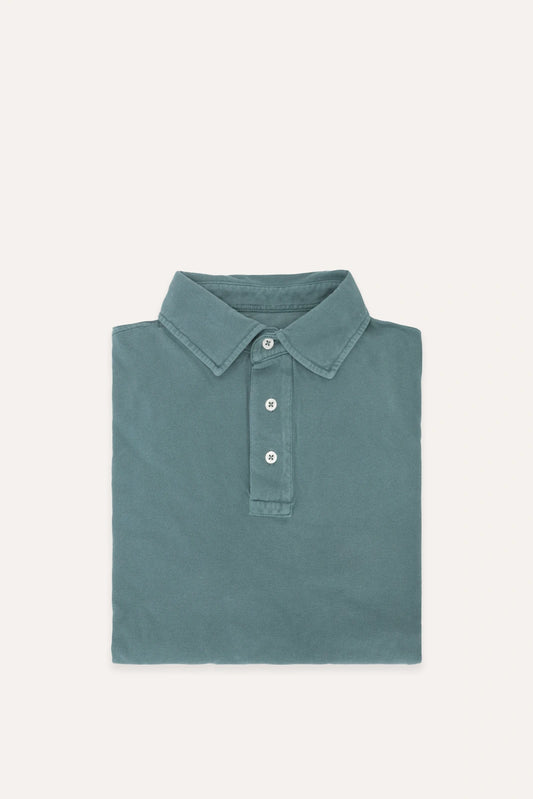 POLO MANGA LARGA PIQUÉ VERDE