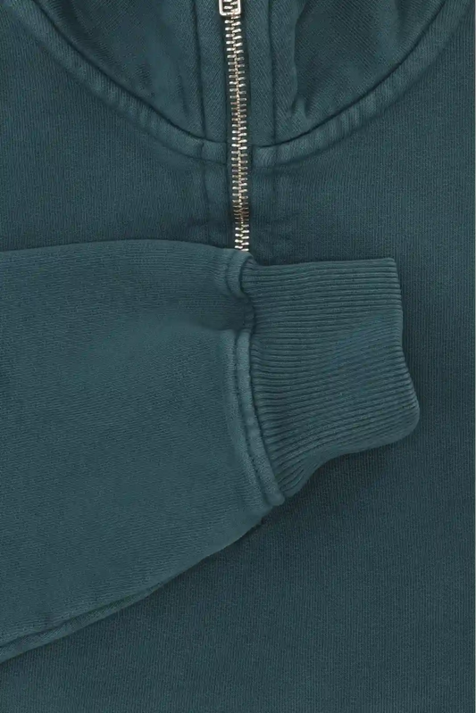 SUDADERA CON CREMALLERA AZUL VERDOSO