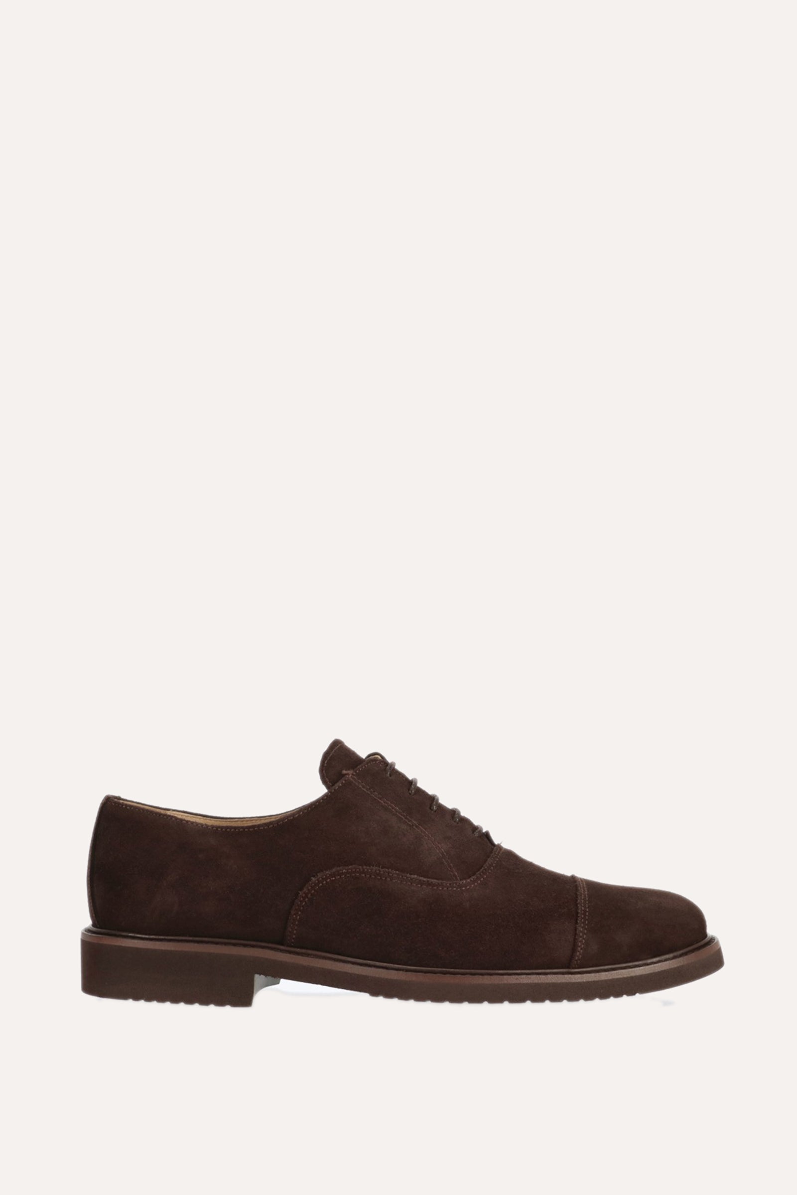 Zapato cordones serraje marron oscuro Tway