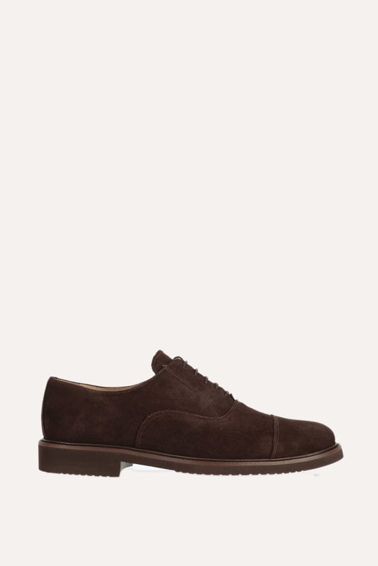 Zapato cordones serraje marron oscuro Tway