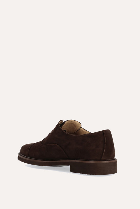 Zapato cordones serraje marron oscuro Tway