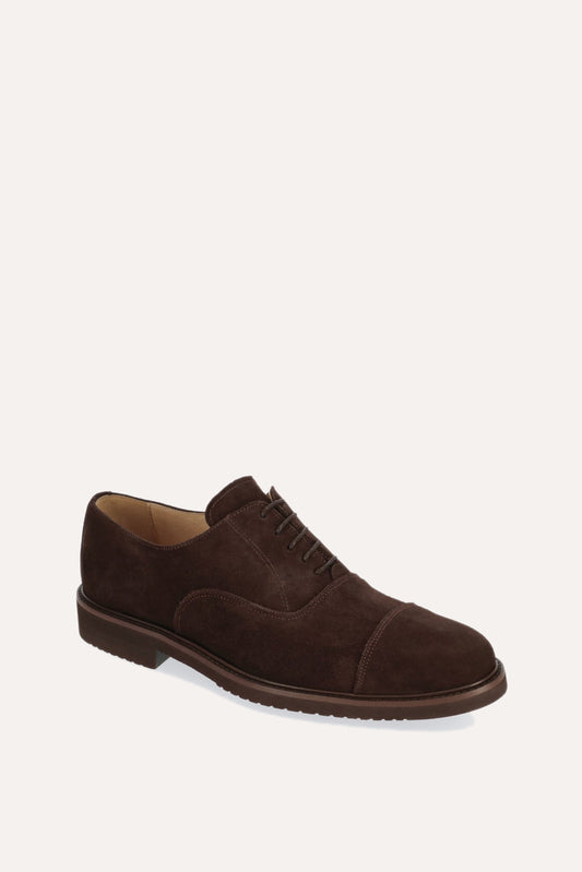 Zapato cordones serraje marron oscuro Tway