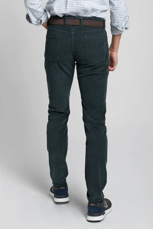 PANTALÓN 5 BOLSILLOS DE PANA AZUL VERDOSO