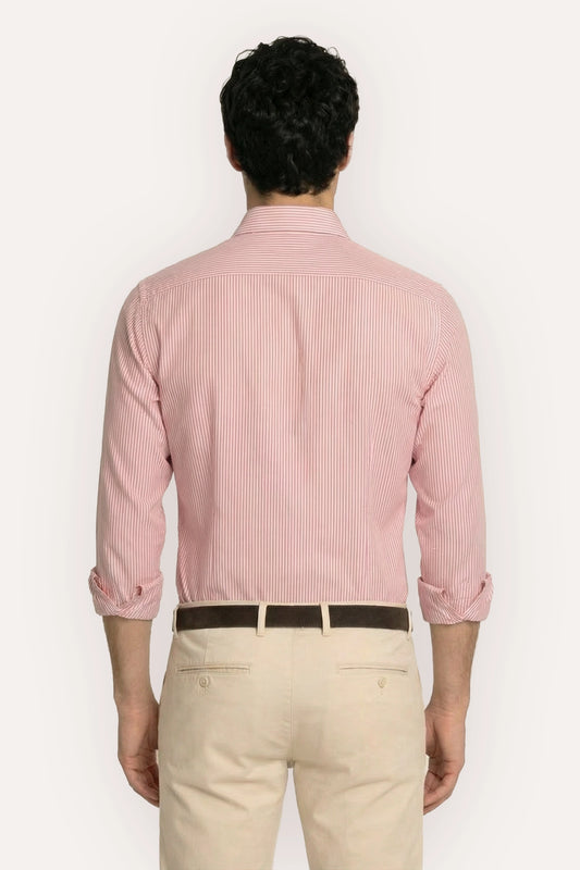 CAMISA ROSA CON RAYAS FINAS