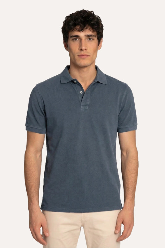 POLO MANGA CORTA PIQUÉ PETRÓLEO